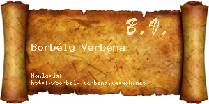 Borbély Verbéna névjegykártya